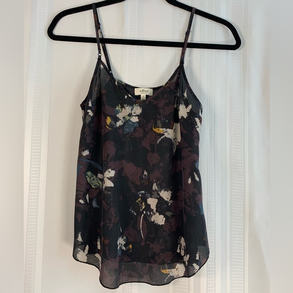 Wilfred Tops - Wilfred Aritzia 100% Silk Abstract Floral Camisole Top Size XS